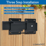 Lumiadot Flip Gate Latch Lock with Padlock Hole, 1Pack, 3.5mm Heavy Duty Aluminum Alloy Adjustable Door Latch for Sliding Swing Open Gates, Outdoor, Wooden Fence, Barn, Shed, Garage, Yard