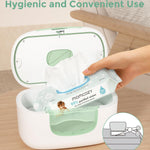 Momcozy New Baby Wipe Warmer, 100pcs Larger Capacity Wipe Dispenser, 10-Min Fast Heating with 4 Temperature Modes, Innovative Spring Design, Silicone & Top Seals,Quick Even Heating, 3-Level Nightlight