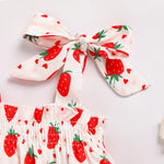 ZOELNIC Baby Girl Summer Clothes Newborn Girl Outfits Cute Strap Baby Girl Romper Jumpsuit Bodysuit Strawberry 3-6 Months