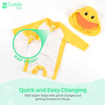 Cuddle Club UPF 50+ Baby Sunsuit with Sun Hat for Newborns, Infants & Toddlers, Sun Protection Rashguard & Swimsuit