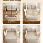 3 Piece Bed Rails for King Size Bed, No-Drill Needed Baby Bed Rail Guard for Toddlers with Height Adjustable, Thickened Child Safety Side Railing Guards/Bedrail for Kids, White/Grey, 74.8x78.7x78.7in