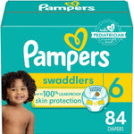 Pampers Baby Diapers - Swaddlers - Size 0, 84 Count, Ultra Absorbent Disposable Newborn Diaper
