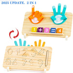 Montessori Toys for 3 4 5 Year Old,Double-Sided Preschool Learning Toys for Toddlers age 2-4,Educational Math manipulatives Number Counting Blocks for Kids,Christmas Stocking Stuffers for Boys Girls