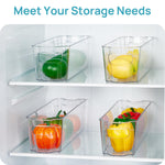 Vtopmart Breastmilk Storage Container 4PCS Set, Clear Freezer and Fridge Organizer Bins, Plastic Storage Bins for Breast Milk, Baby Pouches, Formula, Bottles and Yogurts, 4.3’’ Width, 14.7" Long