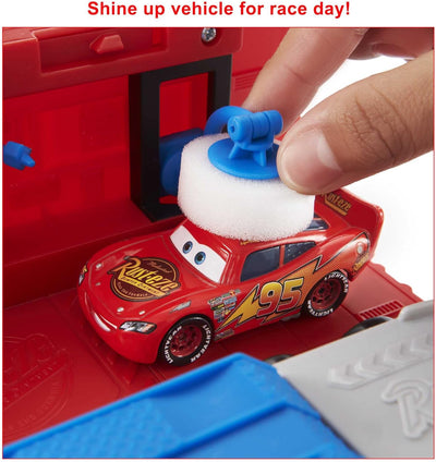 Mattel Disney and Pixar Cars Transforming Mack Playset, 2-in-1 Toy Truck & Tune-Up Station with Launcher, Lift & More