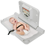 Alpine Wall Mounted Baby Changing Station - Horizontal Baby Changing Table Foldable Diaper Tables with Safety Strap for Commercial Bathroom, ADA Complaint (Hardware Included) White Gray