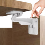 5 Pack Upgraded Invisible Baby Proofing Cabinet Latch Locks - Pabesim Child Proof Cupboard Drawers Latches - Adhesive Easy Installation
