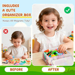 JoyCat Magnetic Letters and Numbers Fridge Magnets, Soft PVC Learning Refrigerator Toy Set for Kids & Toddlers, 26 Animal Alphabet Letters and 0-9 Numbers, Birthday Gift for Baby Boys and Girls