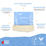 Keika Baby Soap Bar Oat & Shea Unscented for Eczema, Psoriasis, Face, Body, Infant Kids Teens Men Women with Sensitive Skin, 5 oz.