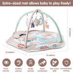 AIBOMUDA Baby Gym Play Mat,Baby Activity Play Mat & & Ball Pit,Washable Tummy Time Mat with 5 Sensory Baby Toys,Boy & Girl Gifts for Inflant Baby 0 3 6 9 13 Months