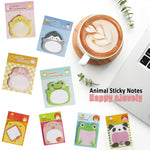 32 Pads Cute Sticky Notes, Animal Sticky Notes Self Adhesive Cartoon Notes Memo Pads Notes Page School Tab for School Office Supplies