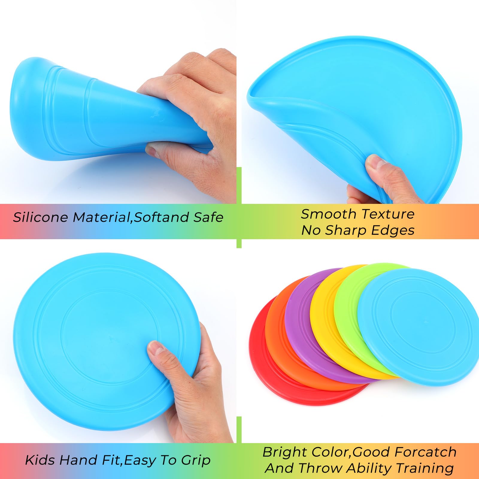 JOUTYFOR 24pcs Pet Flying Disc 7 Inch Silicone - Flying Discs ...
