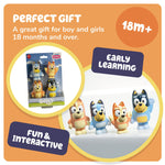 TOMY Toomies Bluey Bath Toy Squirters - Includes Bandit, Chilli, Bingo, and Bluey Figures – Toddler Water Toys for Pool or Bathtub Play - Toddler Toys Ages 18 Months and Up