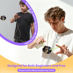 MAGICYOYO N11 Metal Professional Yoyo for Adults, Dual Purpose Unresponsive Yo yo for Stringk Trick, Responsive Yoyo for Kids 8-12 with 12 Yo-yo Strings, Responsive Bearing Kit (Black Golden)