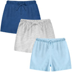 VICAMB 3PCS Unisex Baby Shorts,Toddler Cotton Pull on Shorts with Drawstring,Infant Solid Short Elastic Waist Comfy Short