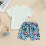 Kupretty Baby Boy Clothes Toddler Summer Outfit Fishing T-Shirt Tees Shirt + Shorts 6 12 18 24 Months 2T 3T Clothing Set (Fish Shorts Set Blue, 6-12 Months)