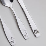 Exzact Kids Flatware 6pcs Toddler Utensils Children Silverware 18/10 Stainless Steel - Dishwasher Safe, 2 Years + (Safari)