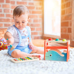 B. toys- Xylo-Pound Whale- Musical Instrument – Wooden Hammer & Balls – Developmental Toy for Toddlers – 1 Year +