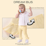 DREAM BUS 5 Pack Baby Pants Toddler Girl Ribbed Ruffle Bell Bottoms Toddler Leggings Baby Boy Pants Newborn Girl Flare Pants