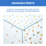 Delta Children Fitted Crib Sheets for Girls and Boys - Crib Sheet for Standard Crib and Toddler Mattresses - 28x52 Inch (Pack of 3), Space Exploration