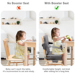TOTIDYH Toddler Booster Seat for Dining Table, Non-Slip Kitchen Chair Booster Seat with Backrest and Adjustable Straps, Portable PU Waterproof Travel Baby Booster Seat Increasing Cushion