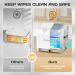 Homeleafy 2-in-1 Auto Dry&Wet Wipes Warmer, 3s Smart Dry-to-Wet Warming Technology Portable Wipes Dispenser with Clean Light&Mist Control,Desktop/Wall Mounted Baby Diaper Warmer for Newborns,Outdoor