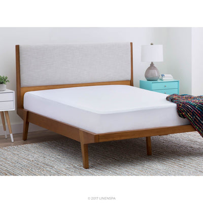 Linenspa Mattress Protector Full - Five Sided Full Mattress Protector Waterproof Mattress Cover – Soft Breathable Bed Protector - Fitted Sheet Style - Deep Pocket Up to 14”