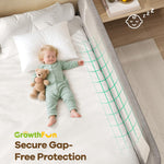 Foldable Bed Rail for Toddlers, 71in Reinforced Carbon Steel Frame&Connectors, Breathable Cationic Fabric - Safety Toddler Bed Rails for Queen, King, Twin, Full, No-Tool Setup.
