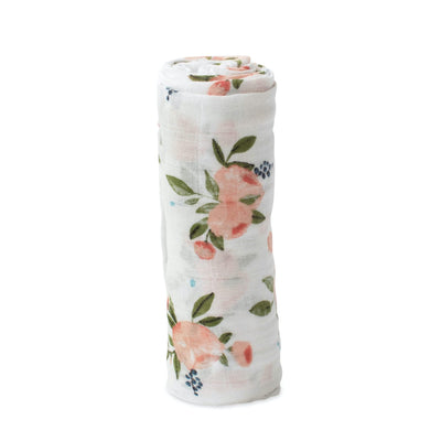 Little Unicorn Premium Cotton Swaddle Baby Blanket | Breathable Fabric | for swaddling, Play, Nursing & More (Watercolor Roses)
