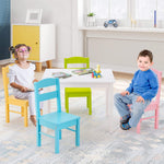 Costzon Kids Table and Chair Set, 5 Piece Wood Activity Table & Chairs for Children Arts, Crafts, Homework, Snack Time, Preschool Furniture, Gift for Boys Girls, Toddler Table and Chair Set (Pastel)