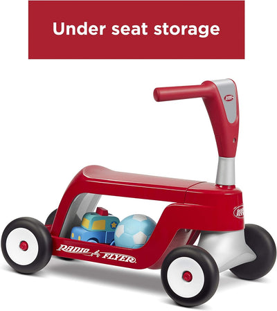 Toddler Scooter or Ride On Baby Toys, Radio Flyer Scoot 2 Scooter, for Ages 1-4, Red Ride On Toys