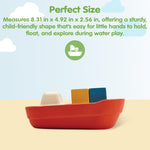PlanToys® Cargo Ship Bath Toy for Toddlers | Floating Boat with Cargo Blocks for Water Play | Montessori Educational Toy | Eco-Friendly Bathtub Toys for Kids