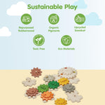 PlanToys® Wooden Gears & Puzzles Set | Montessori STEM Educational Toy | Wooden Gear Building Puzzle for Logical Thinking, Fine Motor Skills & Cause and Effect Learning
