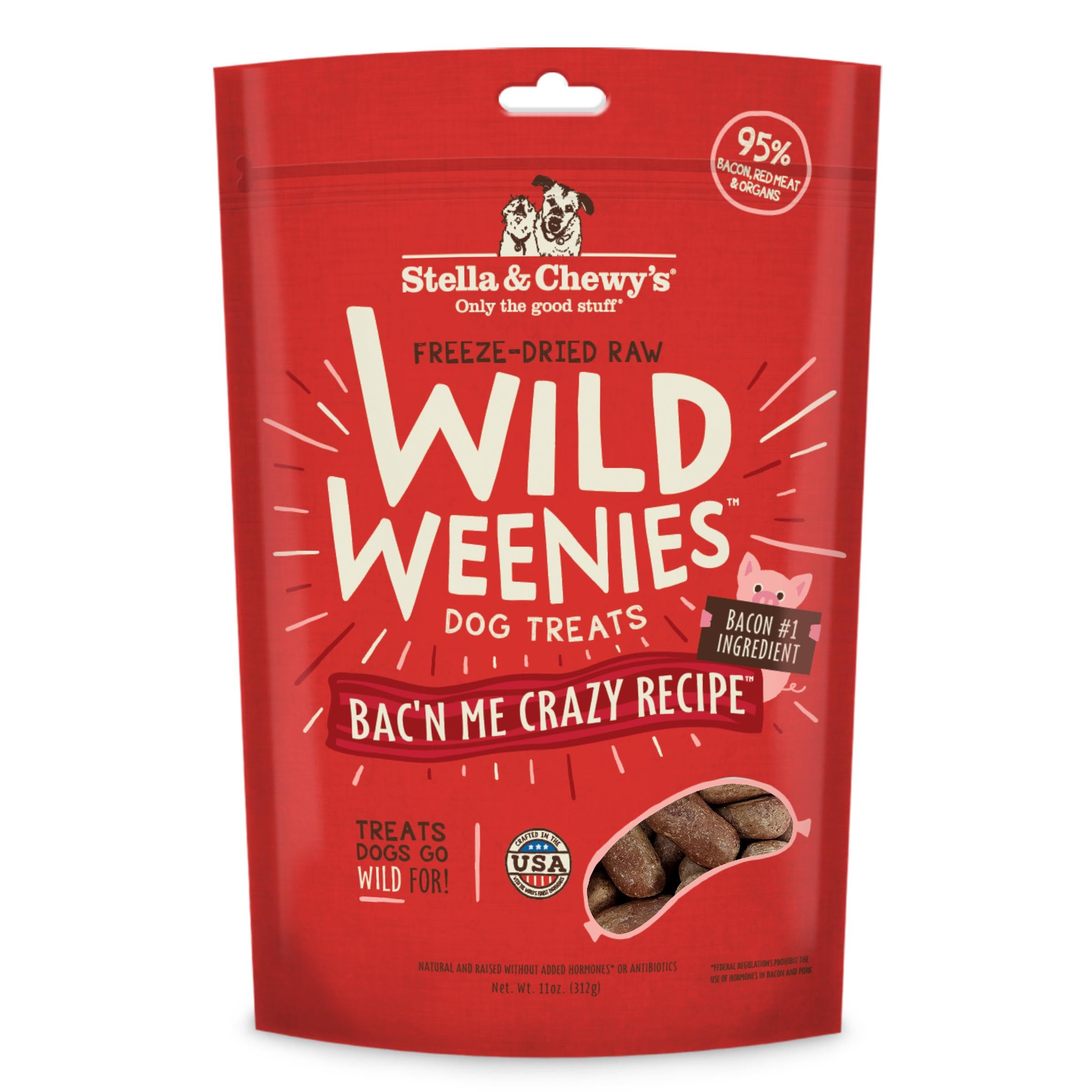 Stella & Chewy's Freeze-Dried Raw Wild Weenies Dog Treats – All-Natural, Protein Rich, Grain Free Dog & Puppy Treat – Great for Training & Rewarding – Cage-Free Chicken Recipe – 3.25 oz Bag