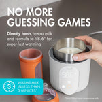 Boon Tempro Direct Heat Breastmilk Warmer - Retains Nutrients in Baby Formula and Breastmilk - Quick Liquid Warmer with Real Time Temp Reading - Breastfeeding Essentials