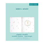 aden + anais Essentials Swaddle Blanket, Muslin Blankets for Girls & Boys, Baby Receiving Swaddles, Newborn Gifts, Infant Shower Items, 2 Pack, Blushing Bunnies