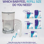 Babyfeel Refills for DEKOR PLUS Diaper Pails, 8 Pack, Exclusive 30% Extra Thickness, Fresh Powder Scent, Holds up to 4640 Diapers