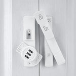 INIRET White 180 Degree Barn Door Lock,Mechanical Password Lock,Flip Latch with Combination,3 Digit Password Keyless,Protect Privacy,for Barn Door,Windows,Garden,Cabinets,Bathroom,and Sliding Door