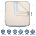 Mixweer 96 Pcs Flannel Cloth Baby Wipes Reusable Baby Diapers Wipes Washable Natural Unbleached Face Wipes Soft and Sturdy Cloth Wipes 8 Colors Outer Stitching 8 x 8 Inches