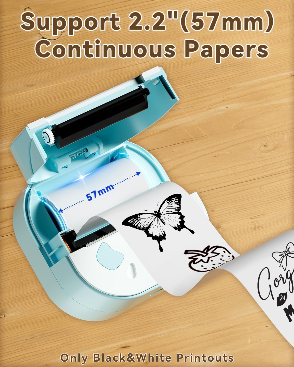 NDYIN Sticker Printer, PrintPods Mini Printer, Bluetooth Portable ...