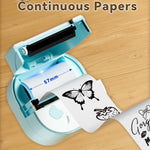 NDYIN Sticker Printer, PrintPods Mini Printer, Bluetooth Portable Sticker Maker with 3 Rolls Paper, Print Pod Inkless Thermal Printer for iPhone, Impresora Portátil for Notes, Journal, DIY, Kids Gift