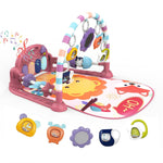 dearlomum Baby Play Mat Baby Gym,Funny Play Piano Tummy Time Baby Activity Mat with 5 Infant Sensory Baby Toys, Music and Lights Boy & Girl Gifts for Newborn Baby 0 to 3 6 9 12 Months (Pink)