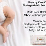 Mommy Care Organic Biodegradable Eco Friendly Baby Wipes - Sensitive Skin Natural Child Care - 1 Pack / 72 Count