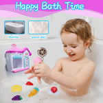 AugToy Bath Toys for Toddlers 3-5 Years, Ice Cream Foam Maker Bath Toys for Kids Ages 4-8, Bubble Pretend Cake Play Set Bathtub Toys Age 3 4 5 Year Old Girls Boys Valentines Easter Birthday Gifts Idea