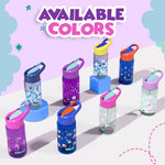 YOLAY 15oz Kids Water Bottle For School Boys and Girls, Durable Toddler Water Bottle with Straw Lid Leak-Proof, Spill Proof, Easy Clean and Dishwasher Safe with Re-Usable and BPA Free - Mermaid