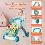 Sit to Stand Baby Walker, Activity Center with Music and Light, Activity Table for Toddlers, Push Toys for Babies Learning to Walk, Early Education Toys for Infant Boys Girls 6 Months Up (Blue)