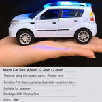 Toy Cars Diecast Car Models Soul Hatchback Model Cars,Pull Back Cars,Boxy Car Toy with Sound and Light for 3+ Year Old Boys(White)