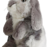 Living Nature Grey Sitting Lop Eared Rabbit Stuffed Animal | Fluffy Rabbit Animal | Soft Toy for Kids | 7 inches