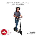 Radio Flyer Kickstart Max, Lightweight and Foldable Two-Wheel Kick Scooter Ages 8+, 220 lb Max, Large Wheels and Front Suspension for Smooth Ride
