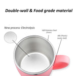 Baby Kids Toddler Sippy Cup Mug for Milk, Coffee, Stainless Steel Trainer Straw Cup with Lid, Fox, 7oz/Pink